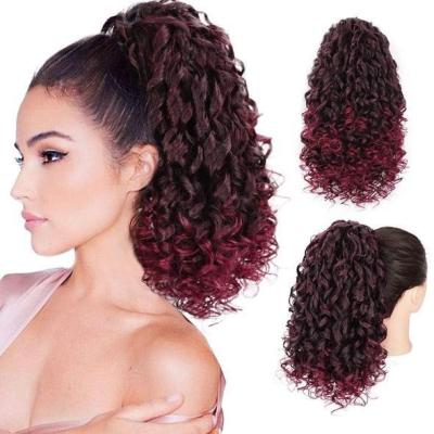 China New Fashion Women Color Spring Loop Hair Synthetic Hair Extensions Afro Curly Curly Ponytails Net Elastic Trendy Ponytails Small for sale