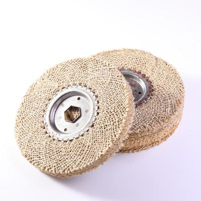 China Stainless steel Factory wholesale price size customized cord Abrasive sisal buffing polishing wheel for sale