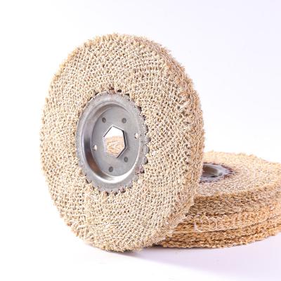 China Stainless steel factory low price Customizable Best Sellers yellow cloth cotton Sisal Buffing Wheels for polishing metal and Plastic Products for sale