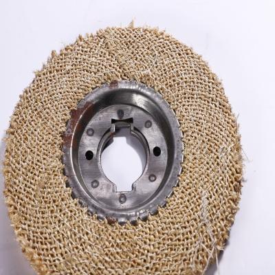 China Stainless steel Customizable Sizes Multi-color iron core grinding wheel red sisal cloth buffing wheels abrasive for sale