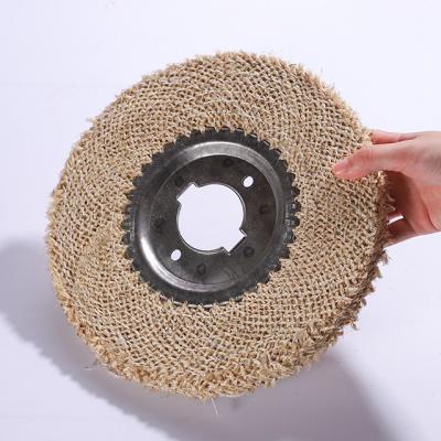 China Stainless steel Factory Directly sale high quality cheap yellow stainless steel buffing sisal cloth polishing wheels for sale