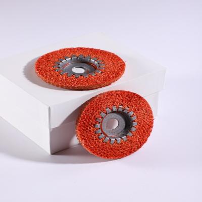 China Stainless steel customizable Red sisal iron core ceramic cotton cloth buffing polishing wheel for sale