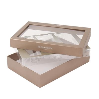 China Recyclable Baby Blanket Roll Shirt Towel Box Cardboard Baby Gift Packaging Window Box for sale