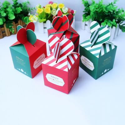 China Recyclable Red Paper Box For Candy Apple Wrapping Paper Mini Gift Box Sweet Paper Box for sale