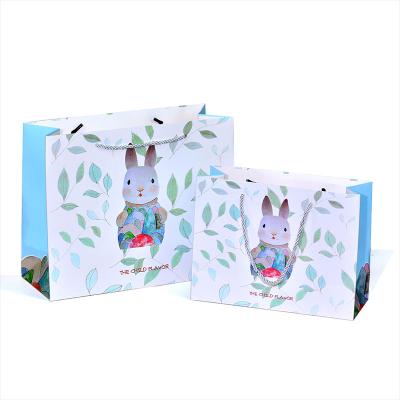 China New Materials Gift Holiday Tote Bag Cartoon Paper Stain Bag Return Recycled Happy Handbags Adjust for sale