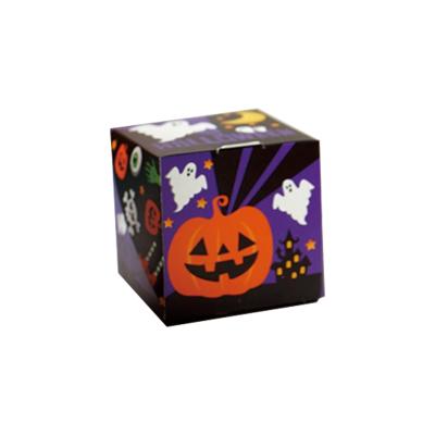 China Recyclable Pumpkin Cookie Gift Box DIY Clamshell Square Halloween Candy Box For Packaging for sale