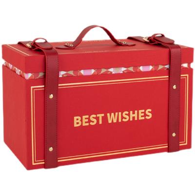 China New Year Handmade Christmas Empty Box Large Portable Round Gift Box High End Box For Packing for sale