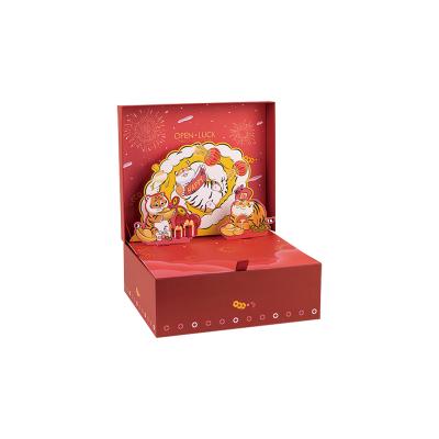 China Recycled Materials New Year Gift Box Packaging Red Tiger New Year Gift Box Spring Festival High-end Packaging Box for sale