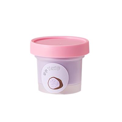 China Freezable Frosted Frosted Fleixble PP Ice Cream Box Ice Cream Jelly Yogurt Pudding Cup Mousse Custard Packaging Cake Box With Lid for sale