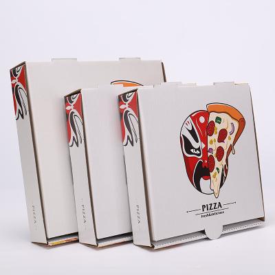 China Paper Box Shaped Recycled Materials Pizza Box White Corrugated Pizza Packing Box Custom Made Paper Box for sale