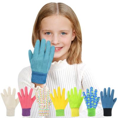 China Kids Breathable Gloves Abrasion Resistance Cotton Comfortable Breathable Hand Gloves With Stretchable Knit Wrist for sale