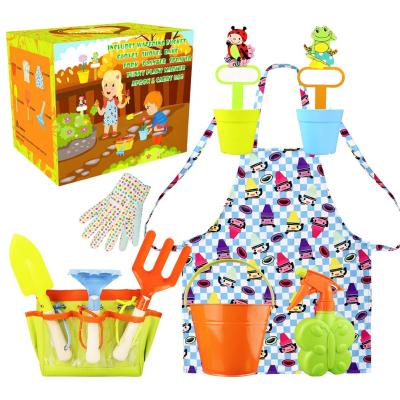 China Kindergarten Tool Kit Kindergarten Tool Kit DIY Tools and Equipment Kit with Apron Gloves Kids Shovel Fork Rake Garden Kindergarten Toy Le mini for sale