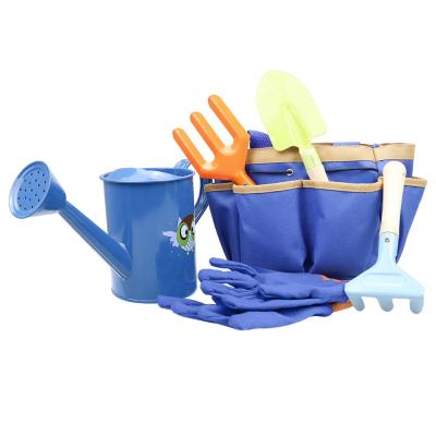 China Kids Gardening Gardening Set with Metal Garden DIY Tools Watering Box Kids Gloves and Carry Bag Nice Kids Garden Toy for sale