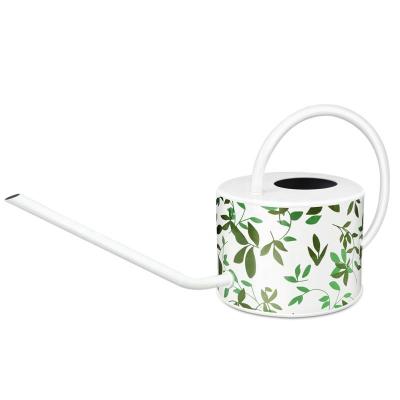 China Aquatic Plants Decorative Floral Printing Garden Water Cans Galvanized Metal Watering Can With Easy Pour Gooseneck Spout For Indoor Watering for sale