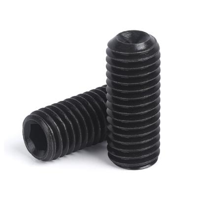 China DIN916 Flat Fasteners Black Galvanized 304 316 Hex Socket Set Screw Worm Screw for sale