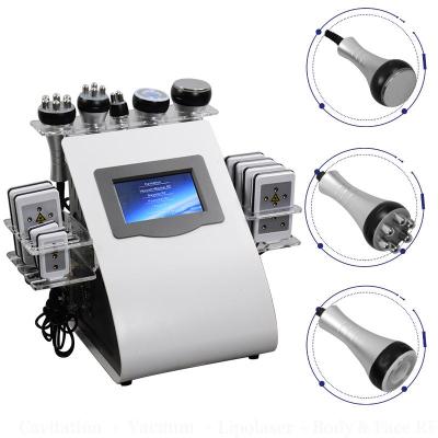 China Wrinkle Remover 2021 Hot Selling 6 in 1 Cavitation Radio Frequency Slim Body Slimming RF Skin Tightening Beauty Machine for sale