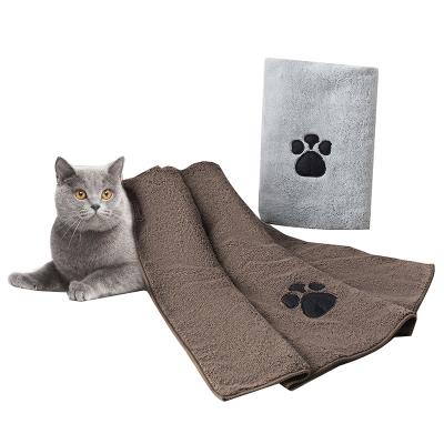 China Custom Wholesale Pet Viable Cat Hair Cleaning Towel Washable Quick Drying Ultra Absorbent Microfiber Dog Bath Towel for sale