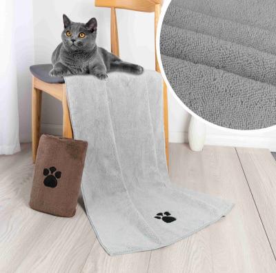 China Sustainable Toallas Para Perros Customized Ultra Absorbent Dog Towels Microfiber Pet Towel With Paw for sale