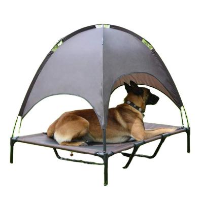 China Foldable Steel Tube Pet Bed Pet Cradle High Cooling Dog Bed With Canopy for sale