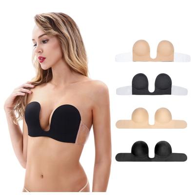 China Deep V Invisible Push Up Silicone Strapless Backless Bra Self Adhesive Stick On Gel Invisible Bras Adhesive Bra for sale