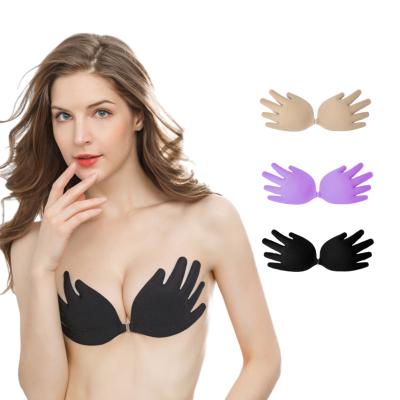 China 2022 Invisible New Arrive Wing Strapless Bra Silicone Push Up Invisible Bra Sticky Self Adhesive Backless Strapless for sale