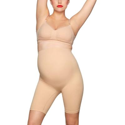 China High Waist Antibacterial Women's Panties Pregnant Panties Cotton Ribbed Maternity Waist High Lifting Abdominal Panties For Pregnant for sale