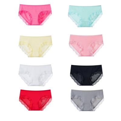 China Breathable Mid Waist Briefs Laser Cut Briefs Traceless Underwear Ladies Lace Up Sexy Nude Briefs Underwear Seamless Panties Shorts for sale