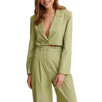 China Summer QUICK DRY elastic loose green three-piece hollow skinny T-shirt in a solid color women's casual suit 2022 for sale