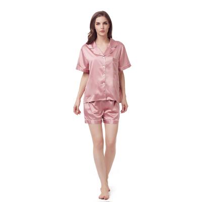 China QUICK DRY home clothes simple fashion design shorts sheath wholesale luxury silk two piece pajama sets for sale