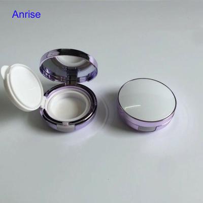 China Recycled Empty Base BB Air Cushion Decker Compact Powder Case Container Double Materials Stylish Purple Color With UV Coating Craft for sale