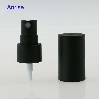 China Spill Non 18/410 Matte Frosted Black Plastic Mist Pump Spray Cap for sale