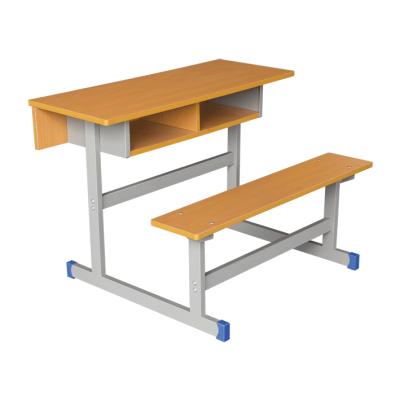 China China Manufacturer Modern School Metal Desk With Double Bench United Desk And Chair for sale