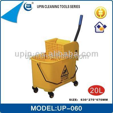 China Cheap viable plastic mop bucket 20 liters with wringer for hotel floor cleaning, UP-060 for sale