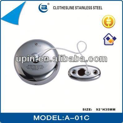 China Easy to Use and Install Hotel Wall Mounted Retractable Clothesline, Stainless Steel Cloth Line for sale