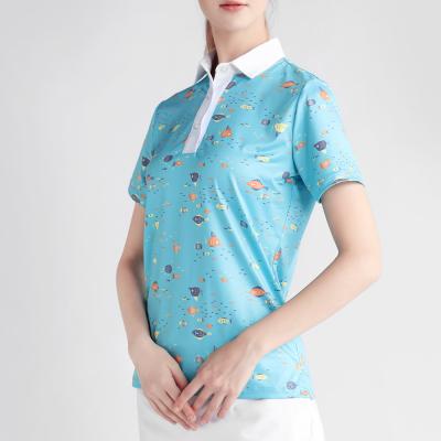 China Anti-Wrinkle 2021 Loose Golf Shirts Women Dry Short Sleeve Women's Sportswear T-shirts Top Polo Shirt for sale