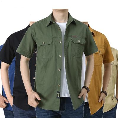 China 2021 Summer New Style Breathable Breathable Cotton Short Sleeve Out Slim Shirt For Men for sale