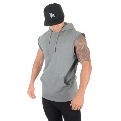 China Wholesale Fashionable Custom Breathable Printing Men's Sleeveless Hoodie Mens Hooded T-shirt Summer Plain High Quality Clothing for sale