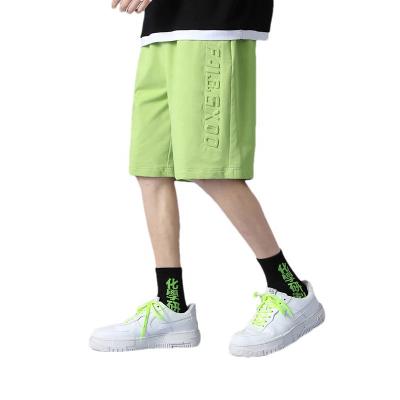 China QUICK DRY Custom Mens Cotton Shorts 3d Custom Embossed Logo Streetwear Summer Shorts Men for sale