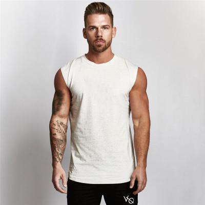 China Anti-pilling 2022 breathable 100% muscle cotton gym fitness ribbed absorb mens tank tops men sweat for sale