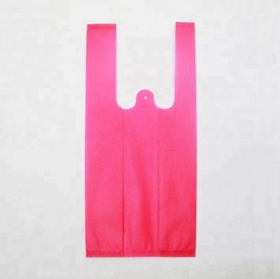 China Eco-friendly Foldable Reusable Nonwoven Nonwoven Shopping Bag Heat Sealing Vest Bag White T-shirt Tote Bag for sale