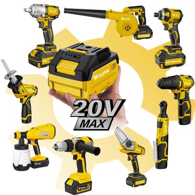 China Hardware Factory Power Drills Kit 21v Electric Brushless Cordless Drill 18V Lithium Battery Power Tools Combo Kit for sale