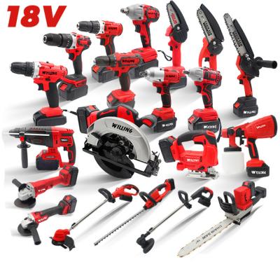 China Hardware 21v Machine- Tool Kit 4inch Combo Chainsaw 15 Cordless Drill Lithium Battery For Machine Tools Home Painting Sets for sale