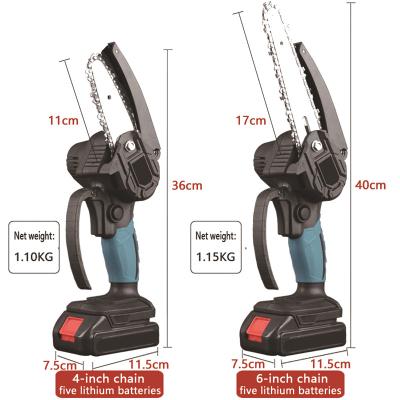 China 21v Motor Lithium Battery Cordless Chainsaw Mill 6 Inch Brushless Rechargeable Portable Electric Mini Chain Saw for sale