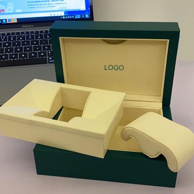 China Factory Brand Stock Wooden Green Leather Watch Packaging Rolexables Watch Box for sale