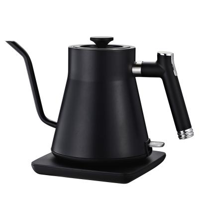 China 360 Degree Electric Strix Kettle Controllor 800ML Coffee Tea Pot Stainless Steel Portable Black Low Rotation Gooseneck Kettle for sale