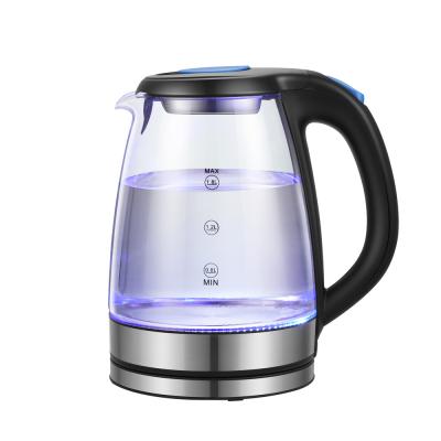 China 360 Degree Rotation Base Home Appliance 360 ​​Degree Rotation Base 1.8L Capacity 1500W Tea Glass Pot Cordless Electric Kettle for sale