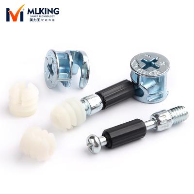 China Furniture Panel to Board Connector Bolts for Furniture Furniture Connector Eccentric Knock Down Cabinet Mounting Cam Lock Screw Joint Bolts for sale