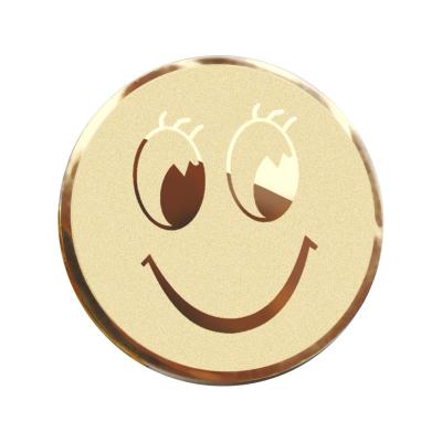 China Promotional Customized Gold Staff Magnet High Logo Staff Magnet High End Cute Style Metal K Smile Star Badge Smile Face Work Card for sale