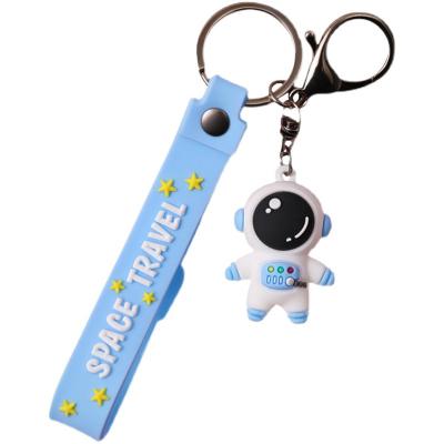 China Colorful Cute Rubber 3D Key Chain Soft Pvc Figurines OEM Kind Promotional Astronaut Full Manufacture With Keychain for sale