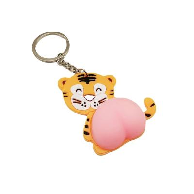 China Customized Kind Soft Toy Rubber Bag Decompression Buttocks Key Chain Doll PVC Butt Student Pendant Gift for sale